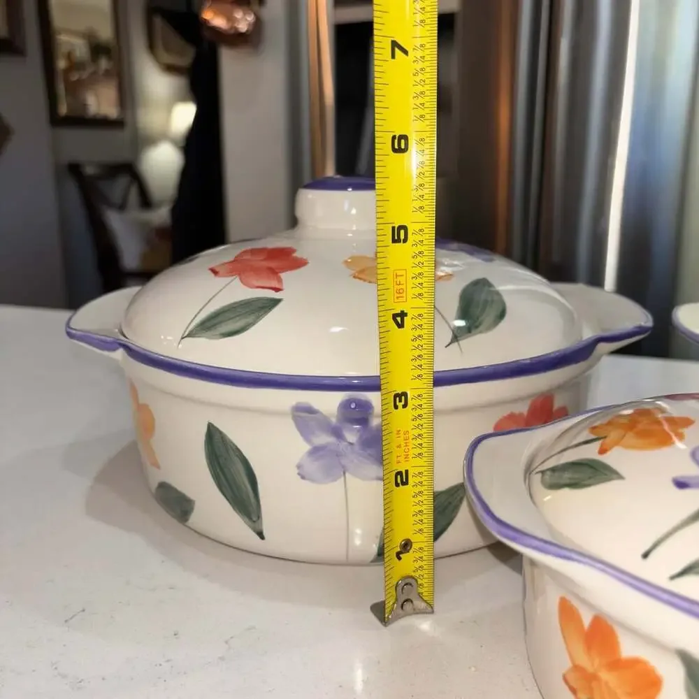 Flower Garden By Housewares Intl Inc Covered Casserole Dish Set of 3